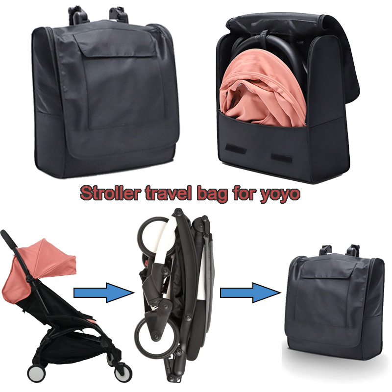 Stroller Accessories - Kinderwagen-Reiserucksack, wasserdicht, schwarz, verdickt, Aufbewahrungstasche, Flugzeugtasche,